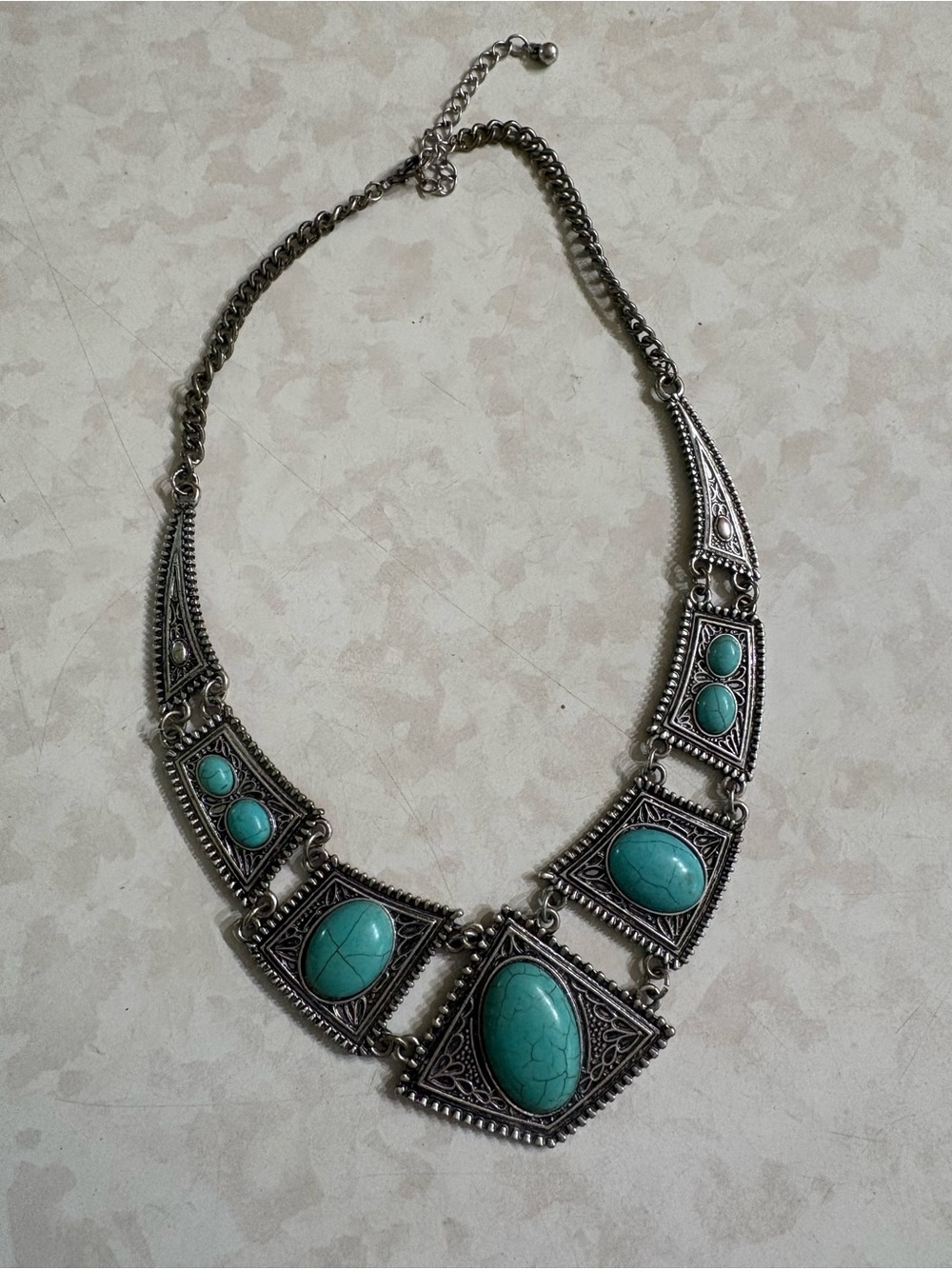 Turquoise Stone Statement Necklace - Women Jewelry